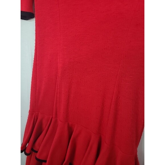 Vintage Vicky Vaughn 3/4 Dress 70's Fit and Flare Puffy Sleeves Jersey READ Desc - Picture 7 of 14